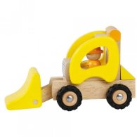 Деревянная игрушка-каталка "Бульдозер", желтый