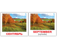 Двухсторонние карточки Домана "Calendar/Календарь" МИНИ-40 с транскрипцией